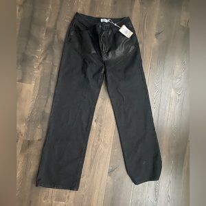 Black Tiger Mist leather detailed jeans